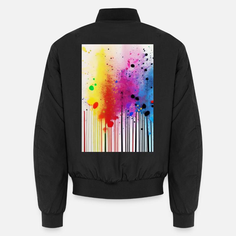 Farbspritzer und Linien Unisex Bomberjacke