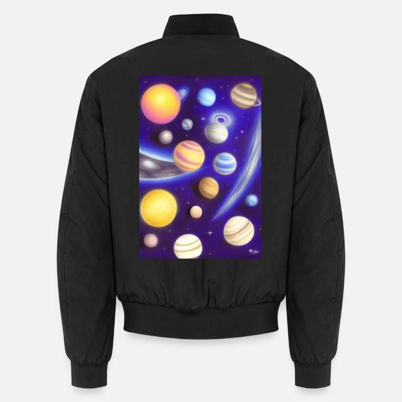 Weltall und Planeten - Unisex Bomberjacke - Schwarz