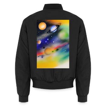 Espace et planètes - Bomber unisexe - noir - Dos - AI Model Male 185 light (185cm)