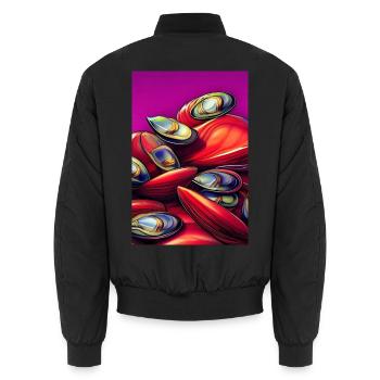 Moules - Bomber unisexe - noir - Dos - AI Model Male 185 light (185cm)
