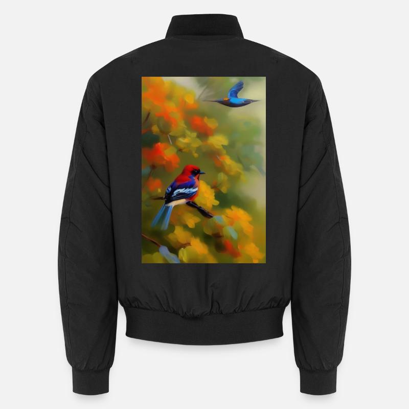 Vogel auf Ast Unisex Bomberjacke