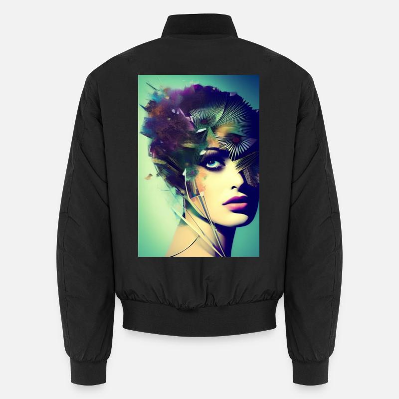 Abstrakte Gesichts Kunst - Unisex Bomberjacke - Schwarz
