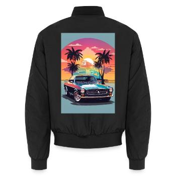 Muscle-Car - Unisex Bomberjacke - Schwarz - Hinten - AI Model Male 185 light (185cm)