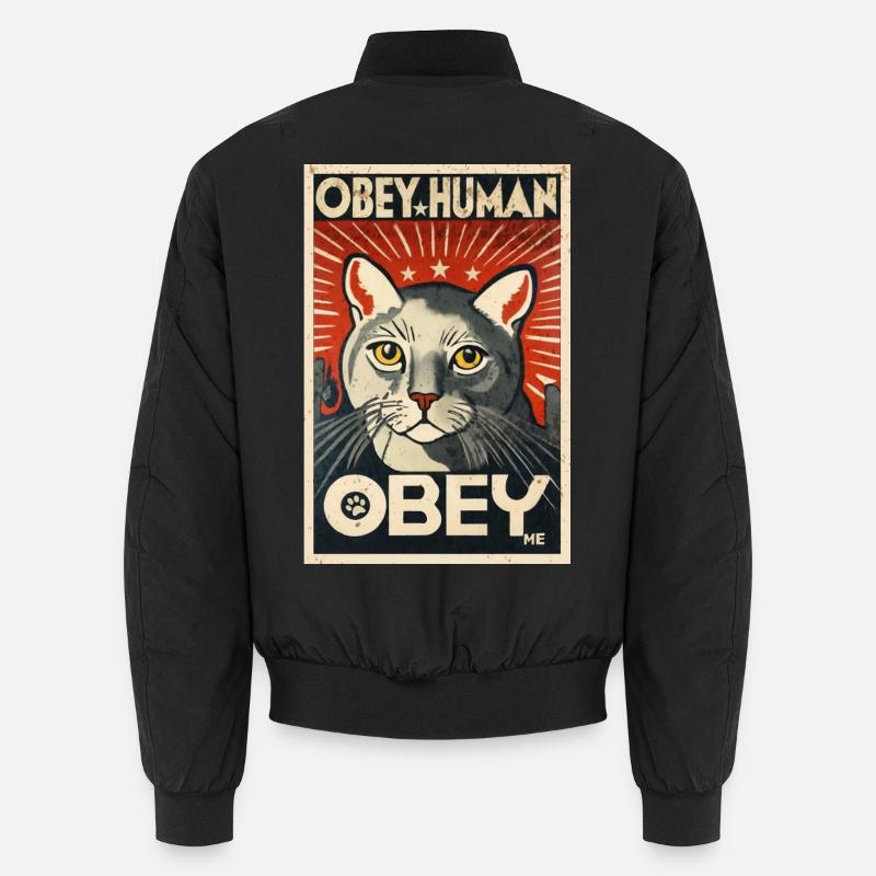Obey Human affiche de propagande chat autoritaire Bomber unisexe