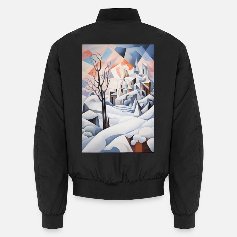 paysage enneigé dans un style géométrique Bomber unisexe