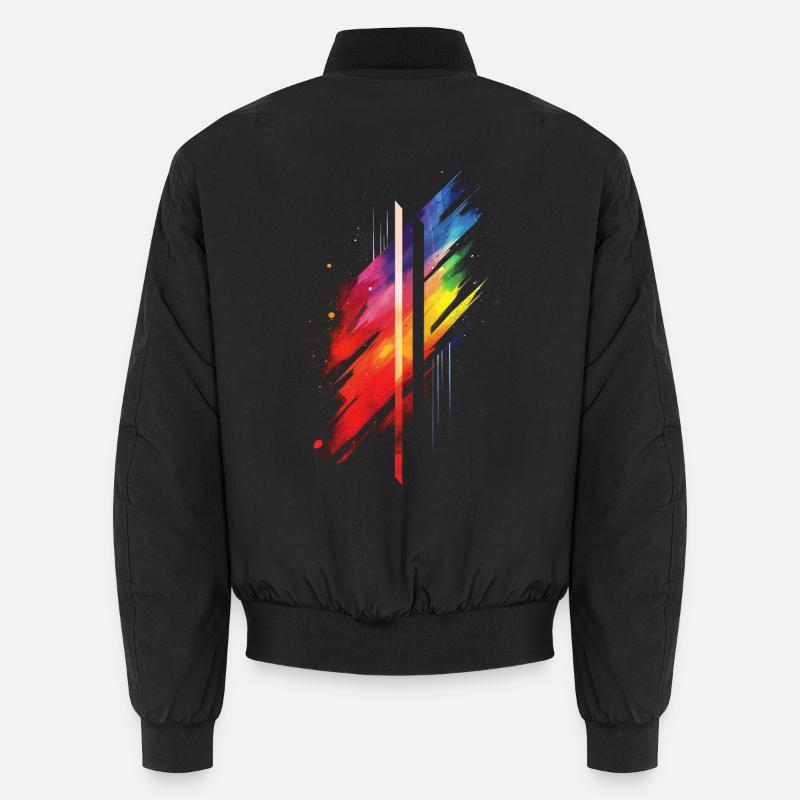 Subtle and Cool Dripping Pride Flag Rainbow Design Unisex Bomber Jacket