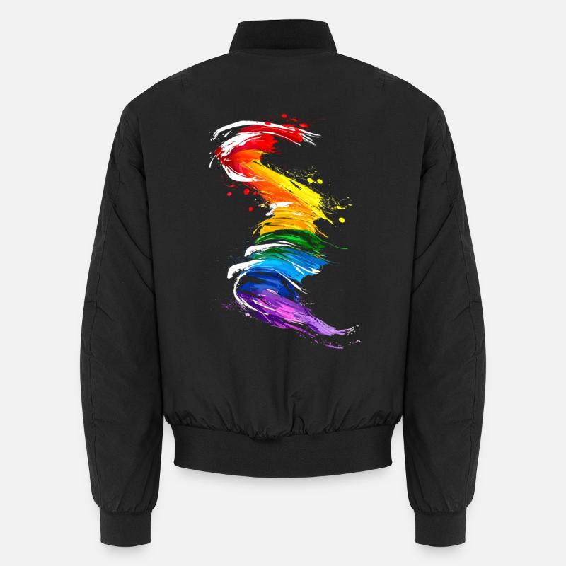 Abstraktes Regenbogen Pride Tornado Design - Lebendig Unisex Bomberjacke