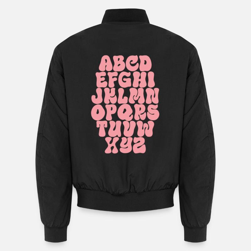 Lettres ABC Alphabet - Bomber unisexe - noir