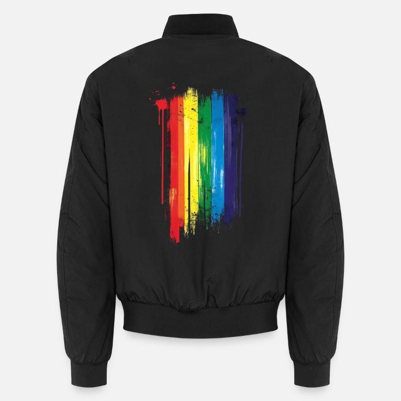 subtil et cool dégoulinant drapeau de la fierté design arc-en-ciel Bomber unisexe
