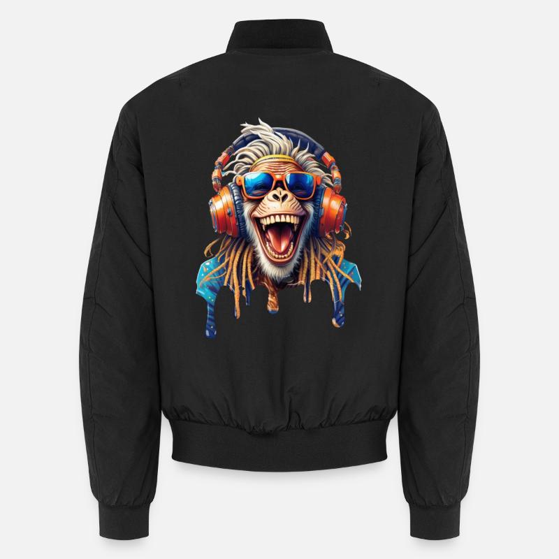 Alter Rasta Affe-Dreads-Lachbrille-Hifi-Helm Unisex Bomberjacke