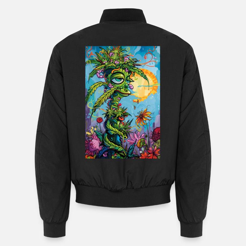 Pflanzengeist im Sonnenkleid - Unisex Bomberjacke - Schwarz