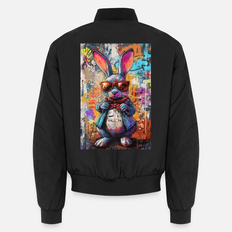 Bunter Graffiti Hase Sonnenbrille - Unisex Bomberjacke - Schwarz