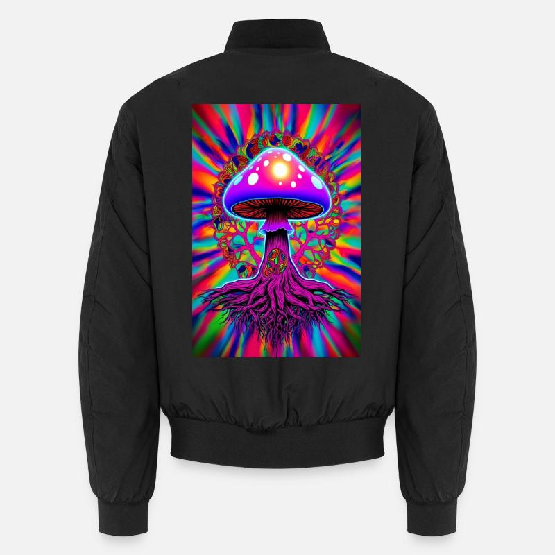 Champignon psychédélique - Bomber unisexe - noir