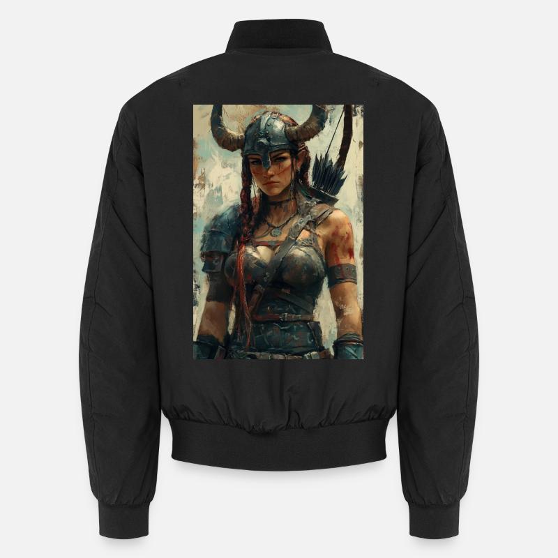Wikingerfrau Illustration Poster Unisex Bomberjacke
