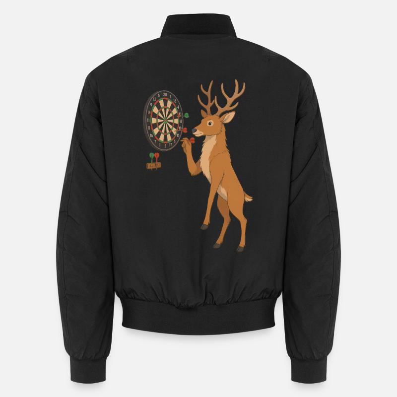 Hirsch beim Darten Unisex Bomberjacke