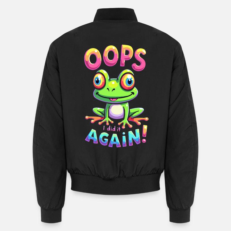 Grenouille colorée avec message optimiste Bomber unisexe