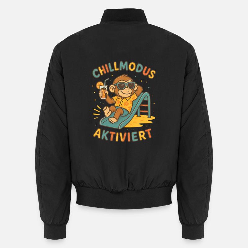 Monkey activé pour le mode détente - Bomber unisexe - noir