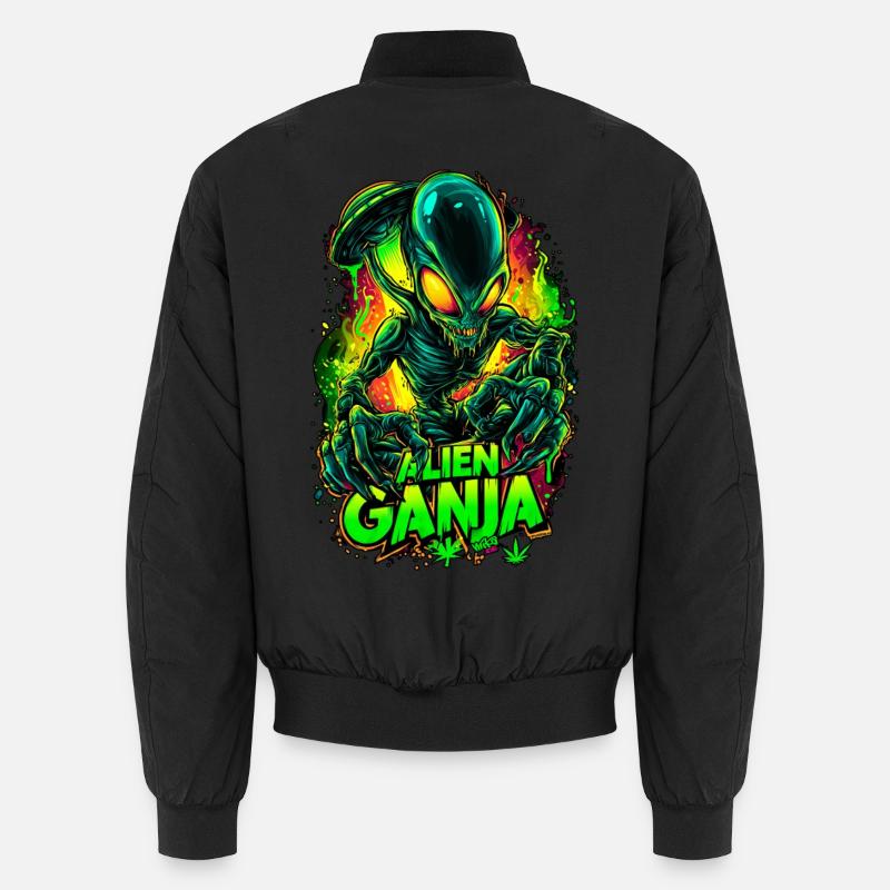 Alien Ganja - Unisex Bomber Jacket - black