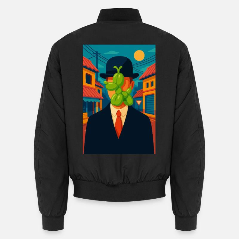 Man (with a swollen dog) - Unisex Bomber Jacket - black