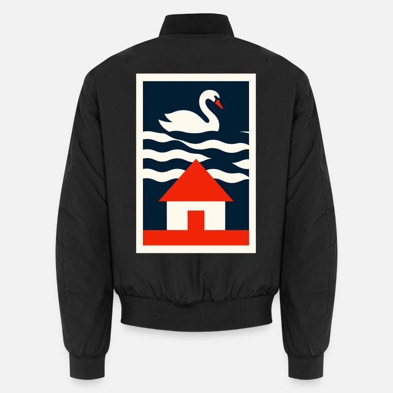 Haus am See - Graphik Design Art Unisex Bomberjacke