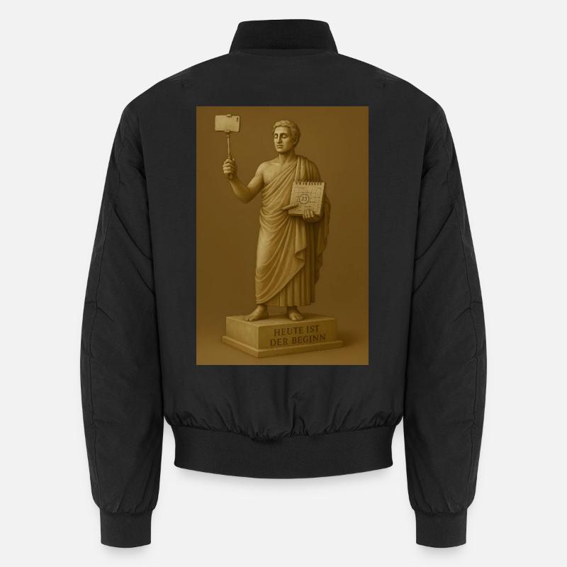 Statue moderne avec smartphone et calendrier - Bomber unisexe - noir