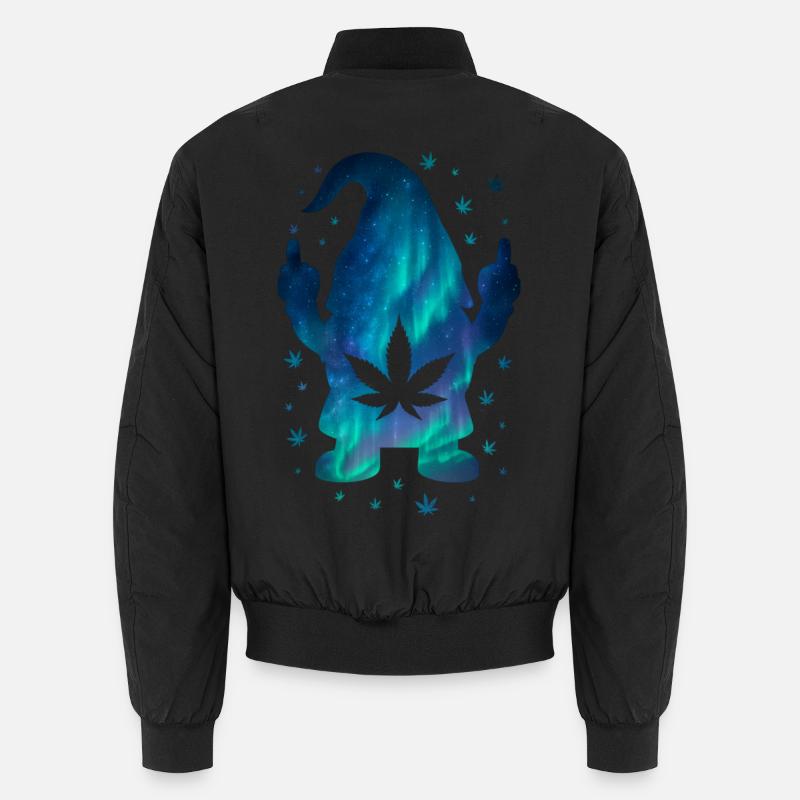 Galactic dwarf with cannabis motif Unisex Bomber Jacket