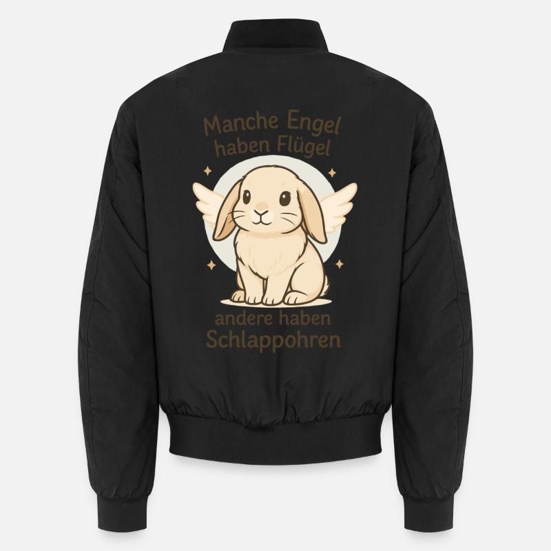 Rabbits, Dwarf Rams, Angels, Wings, Floppy Ears Unisex Bomber Jacket