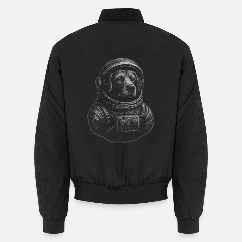 Chiot chien en combinaison d’astronaute astronaute - Bomber unisexe - noir