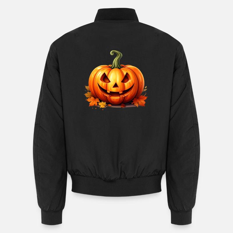 Happy Halloween pumpkin lantern - Unisex Bomber Jacket - black