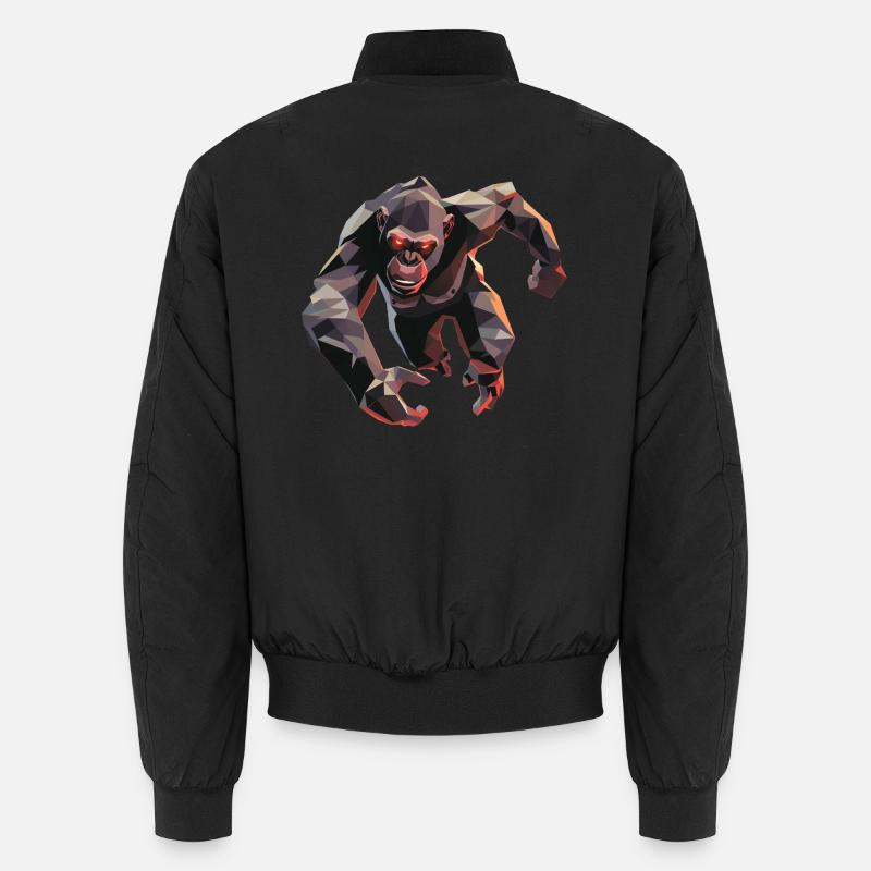 Gorilla im Low Poly Stil Unisex Bomberjacke