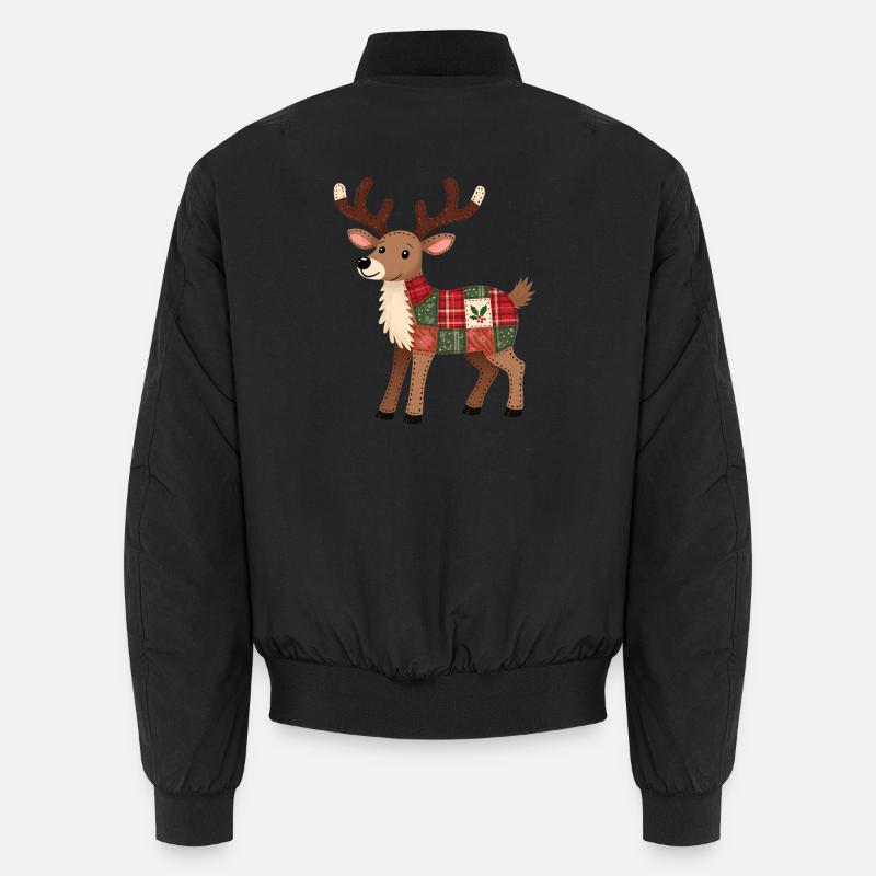 Patchwork Renne Noël Bomber unisexe