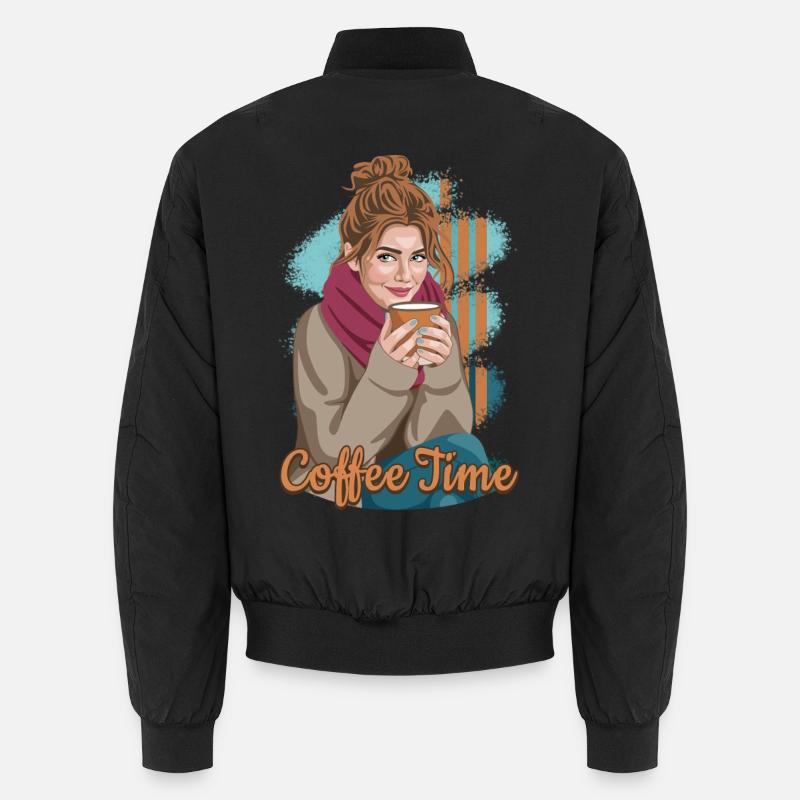 Coffee Time - Unisex Bomber Jacket - black