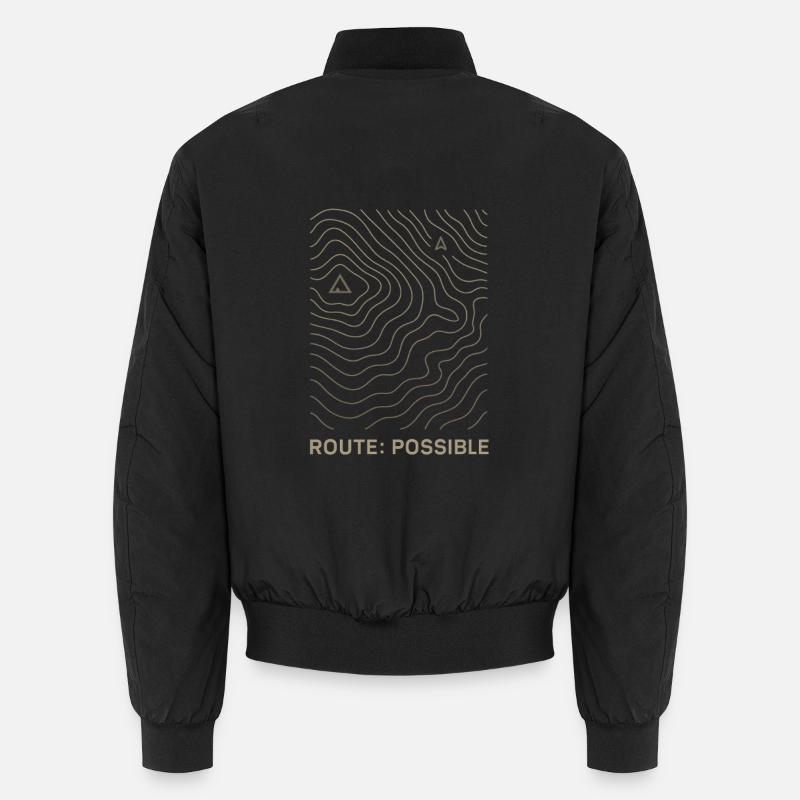 Route Possible – Topographic Outdoor Design Unisex Bomber Jacket