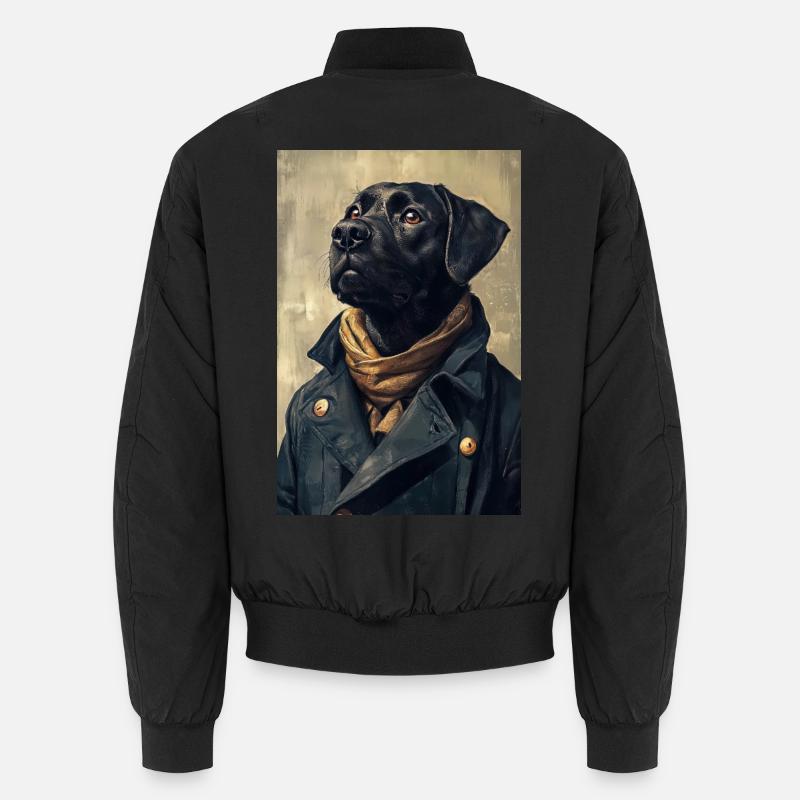 Illustration eines humanoiden Hundes - Unisex Bomberjacke - Schwarz