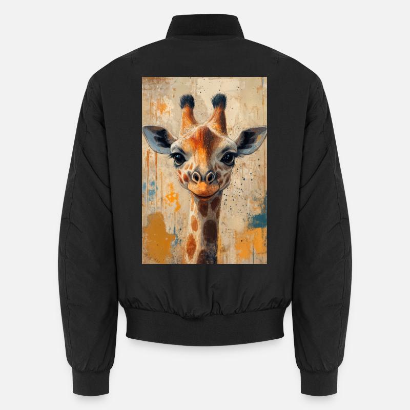 Illustration einer Giraffe - Unisex Bomberjacke - Schwarz