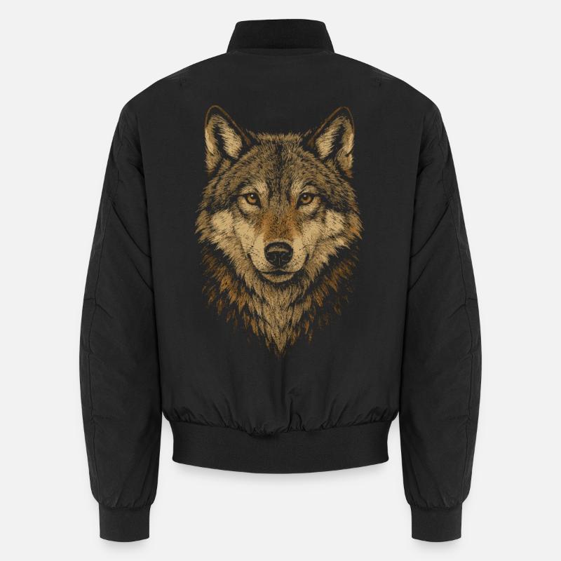 Wolf's Design - Unisex Bomber Jacket - black