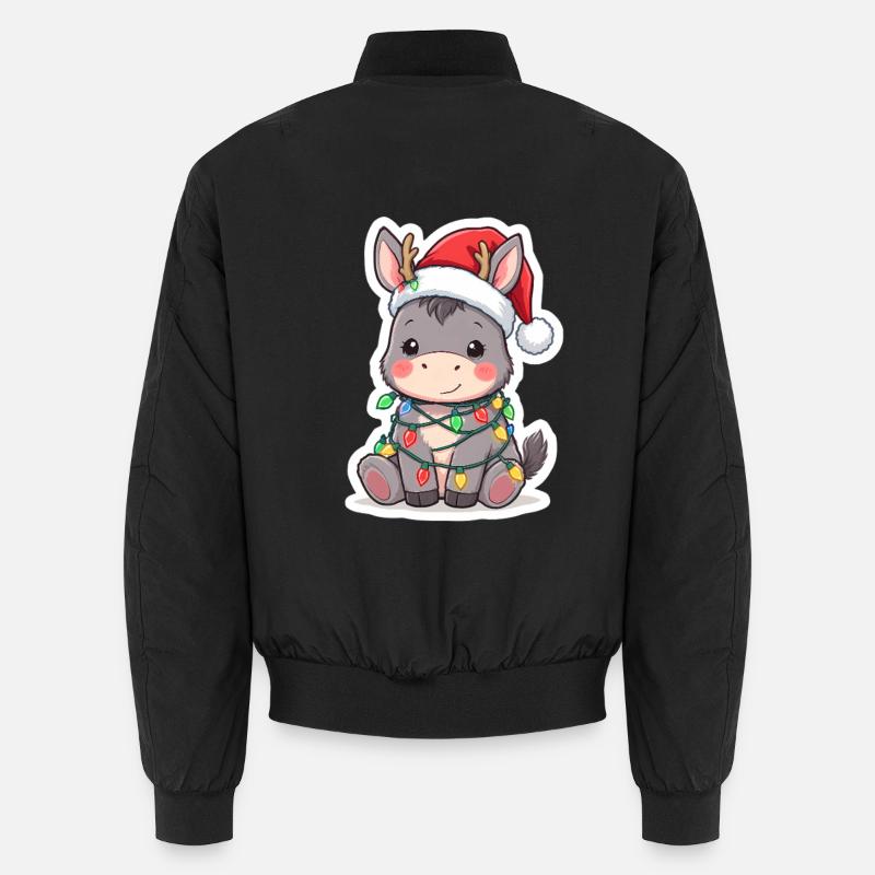 Âne Elfe Noël Cadeaux de Noël Bomber unisexe