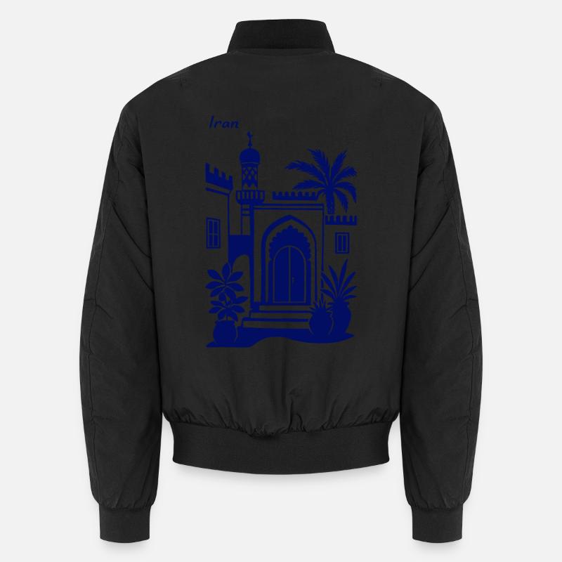 Iranian Door Architecture Palm Landscape - Unisex Bomber Jacket - black