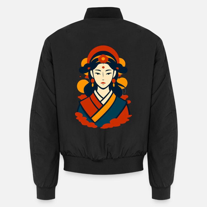 Empress Style Orange Red Unisex Bomber Jacket
