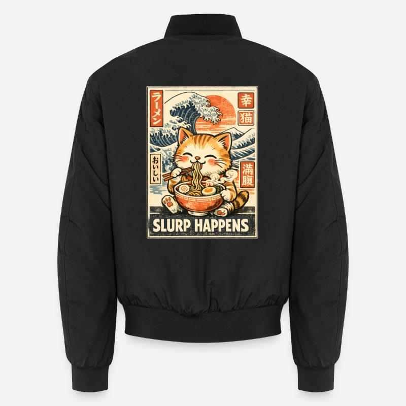 Ramen Cat Unisex Bomber Jacket