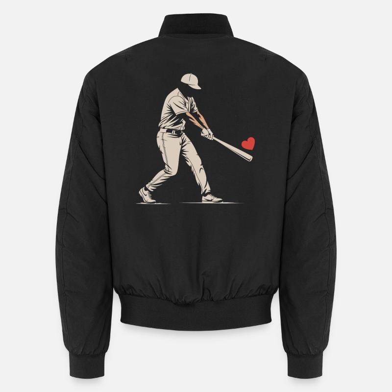 Silhouette Batter Baseball Valentines Unisex Bomber Jacket