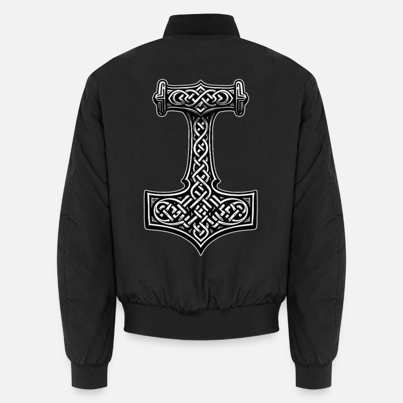 Symbole du nœud viking de Mjölnir - Bomber unisexe - noir