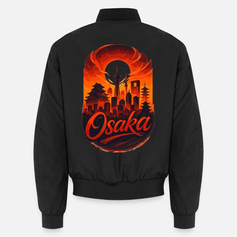 Osaka Skyline – Epic Japan Art & Style - Unisex Bomber Jacket - black