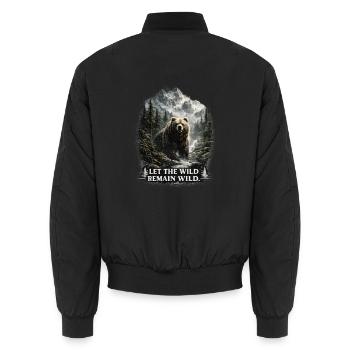 Grizzli – Nature sauvage et conservation de la nature - Bomber unisexe - noir - Dos - AI Model Male 185 light (185cm)