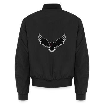 Karmesinäugiger Mitternachtsadler - Unisex Bomberjacke - Schwarz - Hinten - AI Model Male 185 light (185cm)