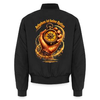 Aufgeben ist keine Option/ Kompass - Unisex Bomberjacke - Schwarz - Hinten - AI Model Male 185 light (185cm)