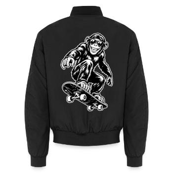 Skater Ape - Unisex Bomberjacke - Schwarz - Hinten - AI Model Male 185 light (185cm)