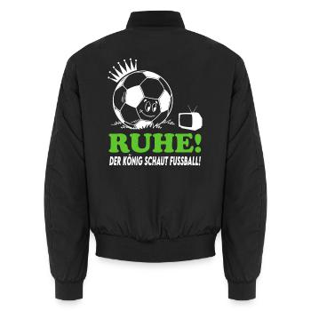 Ruhe Der König schaut guckt Fußball Fußballfan - Unisex Bomberjacke - Schwarz - Hinten - AI Model Male 185 light (185cm)