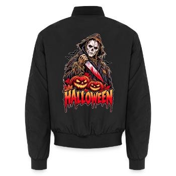 Halloween Scarecrow Retro-Horror - Unisex Bomberjacke - Schwarz - Hinten - AI Model Male 185 light (185cm)
