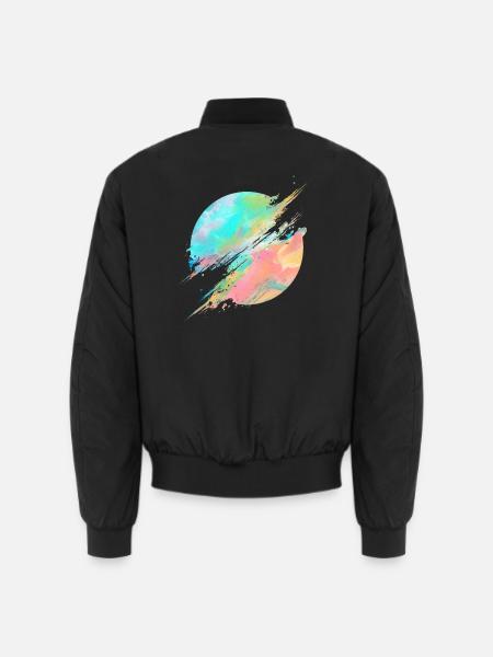 Pastel Rainbow Abstract Splash - Unisex Bomberjacke - Schwarz
